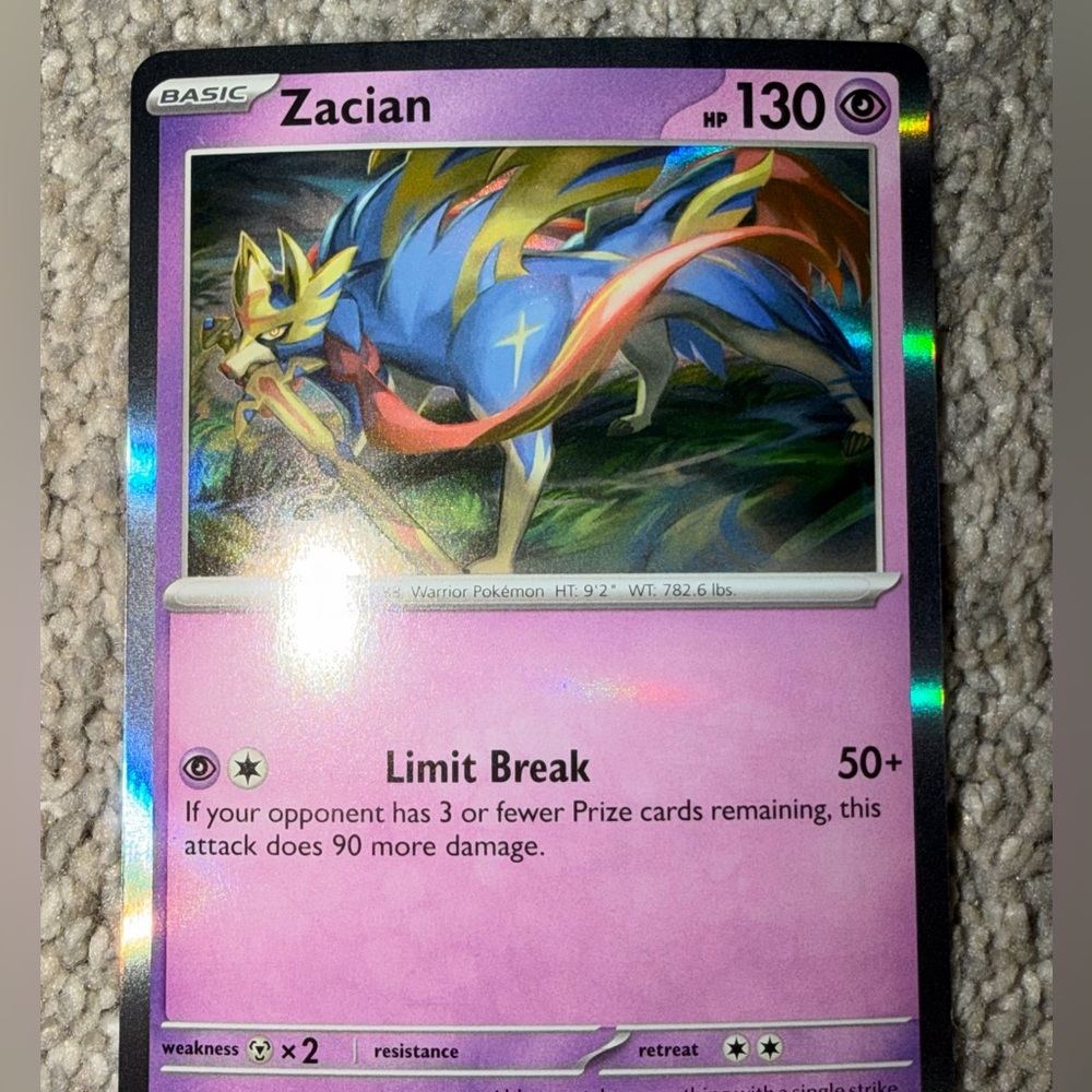 Zacian Pokémon Card - Holographic Pink Art